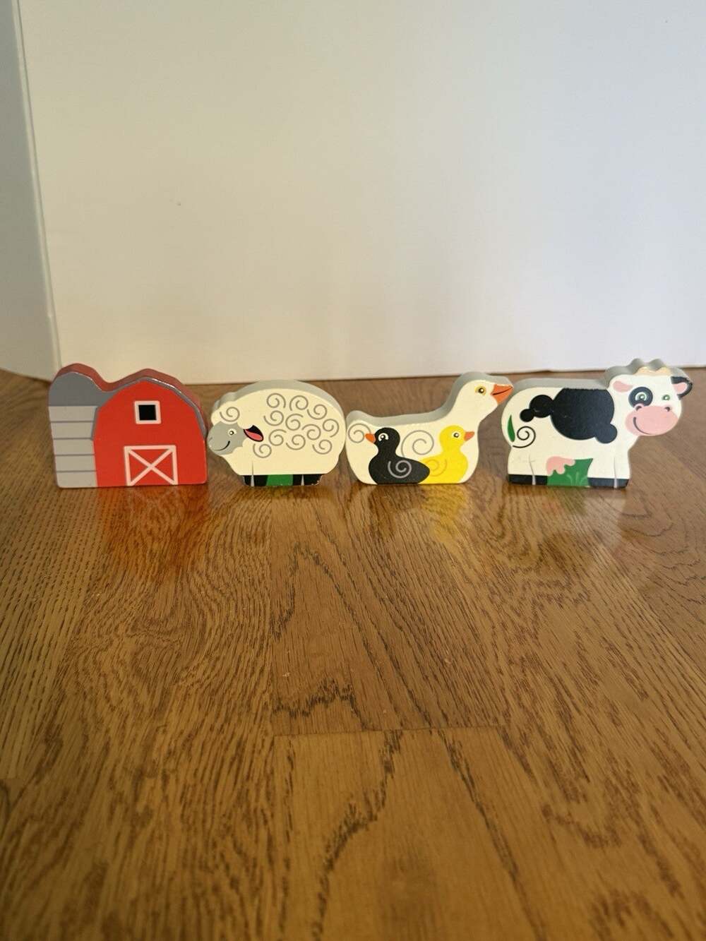 Melissa & Doug Chunky Farm Puzzle Pieces Lot of 4 Wooden Animals Barn